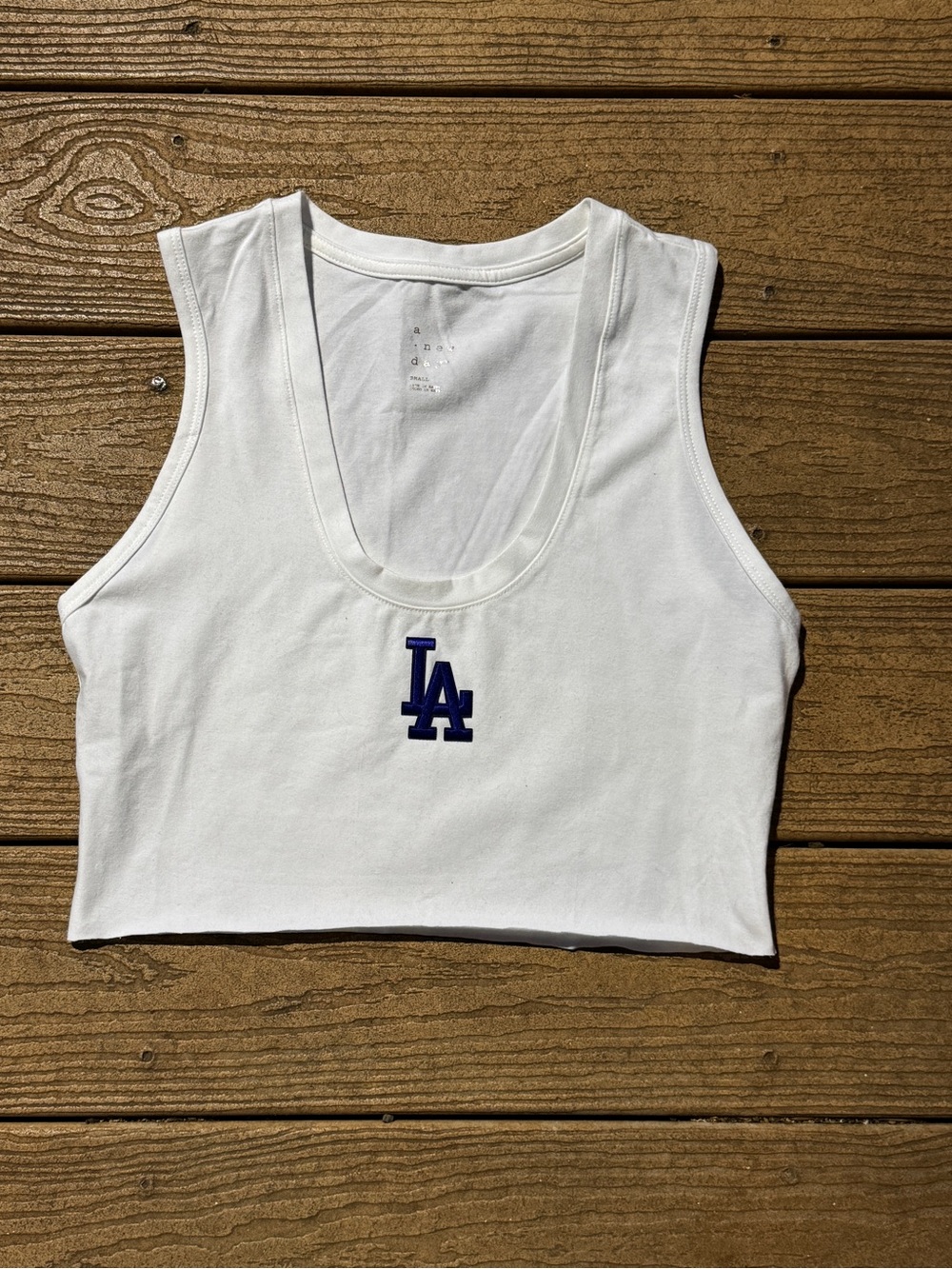 LA dodgers White Cropped Tank Top